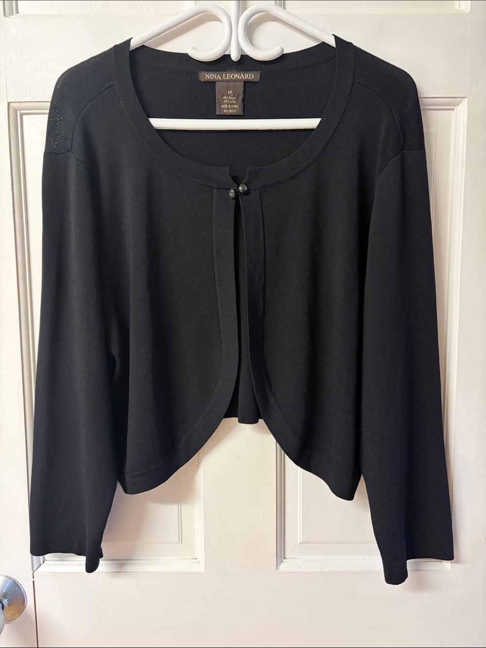 Nina Leonard black shrug cardigan sweater women’s size 2X